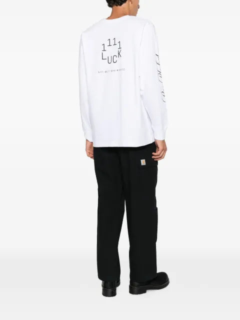 11 11 L.U.C.K. logo-print long-sleeve sweatshirt
