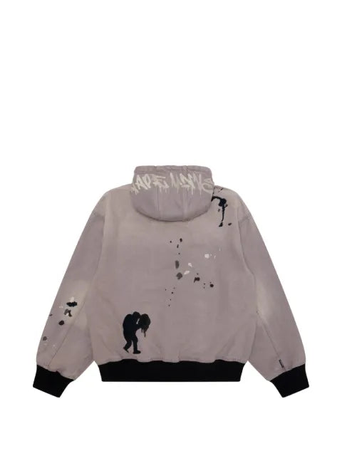 AAPE BY *A BATHING APE® paint-splatter drawstring-hood jacket