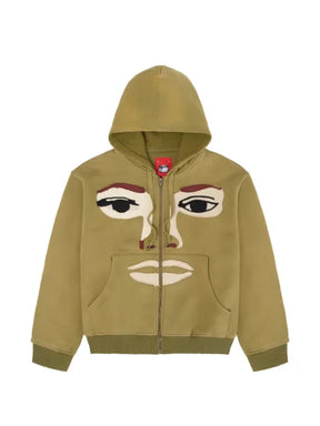 KidSuper face-patchwork zip-up hoodie