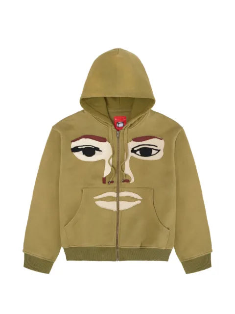 KidSuper face-patchwork zip-up hoodie