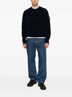 Stone Island logo-patch crew-neck sweater