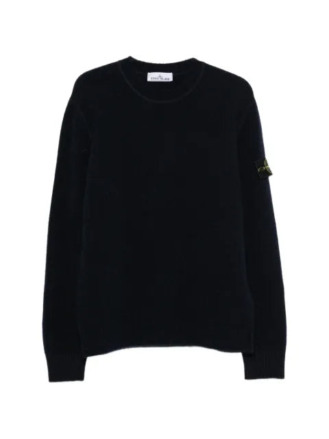 Stone Island logo-patch crew-neck sweater