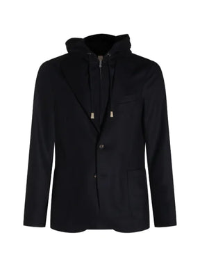 Eleventy hooded single-breasted blazer