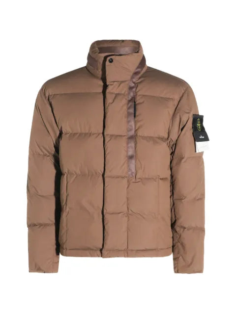 Stone Island quilted logo-patch jacket