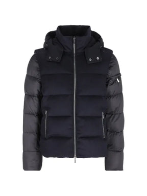 Moorer quilted-panel hooded jacket