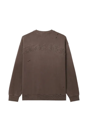 izzue distressed logo-patch sweatshirt