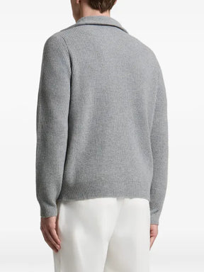Peserico ribbed-knit half-zip sweater