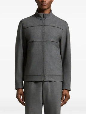 Peserico zip-up panelled sweater
