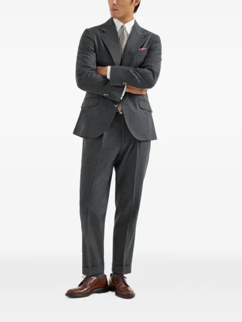 Brunello Cucinelli virgin-wool flannel deconstructed Cavallo blazer