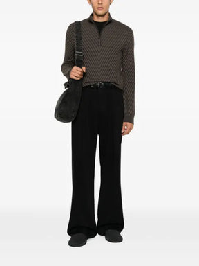 Emporio Armani chevron-knit quarter-zip sweater