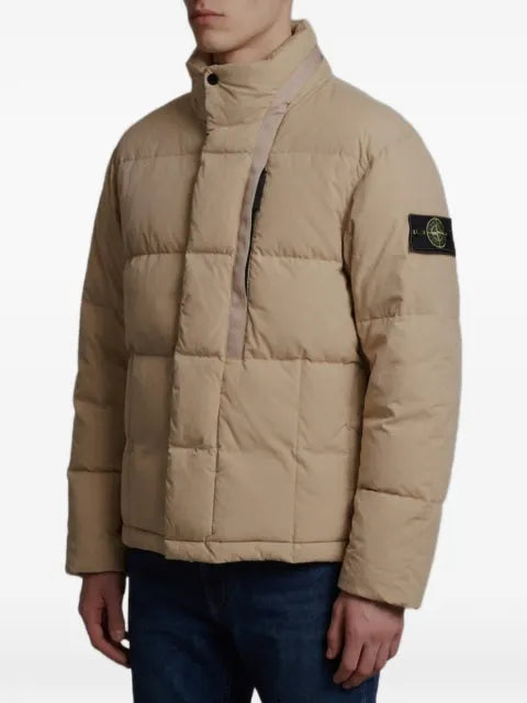 Stone Island quilted logo-patch jacket
