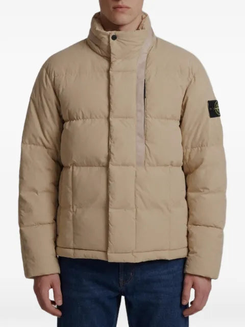 Stone Island quilted logo-patch jacket