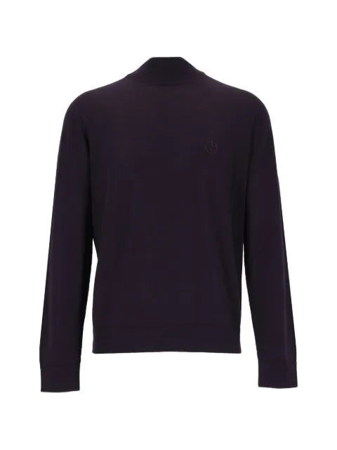 Giorgio Armani logo-embroidered high-neck sweater