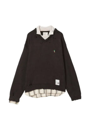 Maison MIHARA YASUHIRO triple layered collar sweater