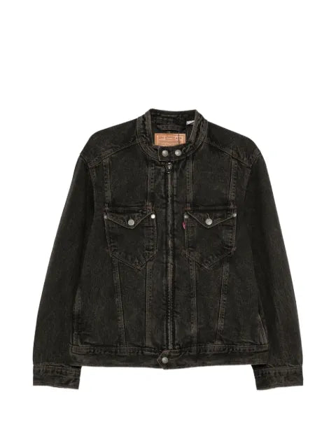 Levi's faded-effect band-collar jacket