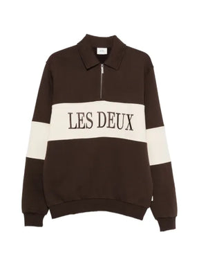 Les Deux logo-embroidered panelled sweater