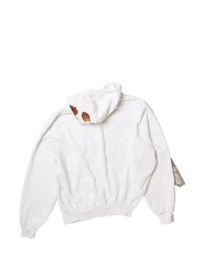 Doublet Twister leaf-patchwork slogan-print hoodie