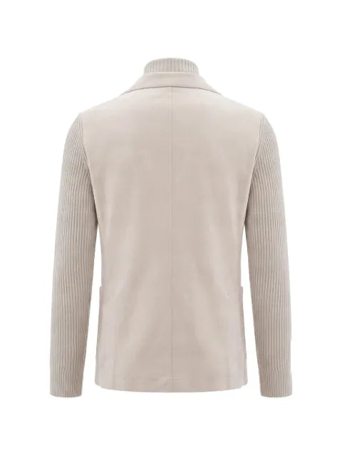 Eleventy ribbed-knit panelled jacket