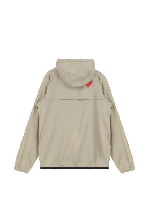 Comme Des Garçons Play x K-Way logo-patch windbreaker hoodie