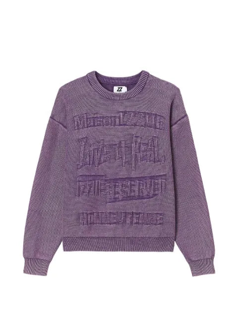 izzue logo-embossed cotton sweater