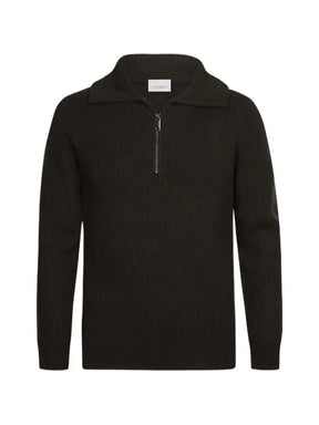 Profuomo ribbed-knit half-zip sweater