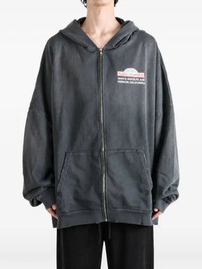 Willy Chavarria logo-print zip-up hoodie