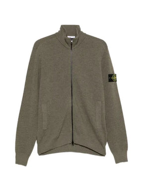 Stone Island logo-patch zip-up cardigan