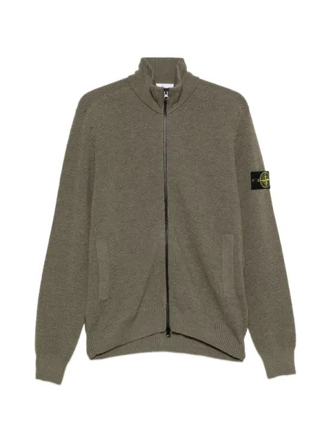 Stone Island logo-patch zip-up cardigan