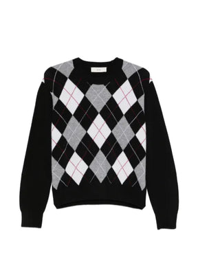DUNST argyle-intarsia sweater