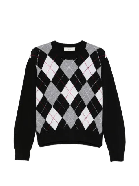 DUNST argyle-intarsia sweater