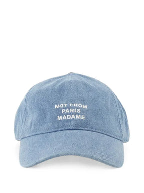 Drôle De Monsieur Casquette Jeans-Baseballkappe mit Slogan-Stickerei