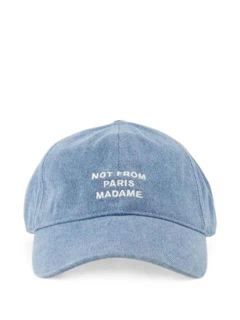 Drôle De Monsieur Casquette Jeans-Baseballkappe mit Slogan-Stickerei