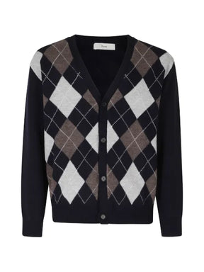 DUNST argyle-intarsia cardigan