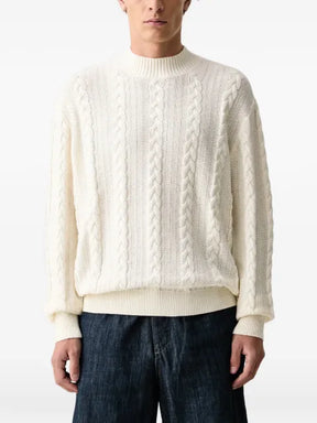 Armani Exchange cable-knit mock-neck sweater