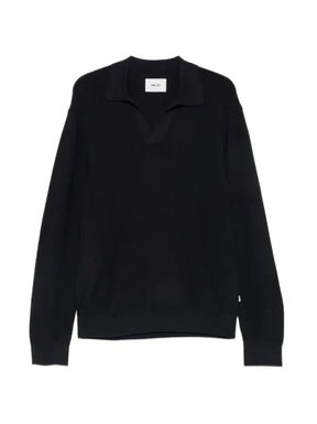 NN07 ribbed-knit polo sweater