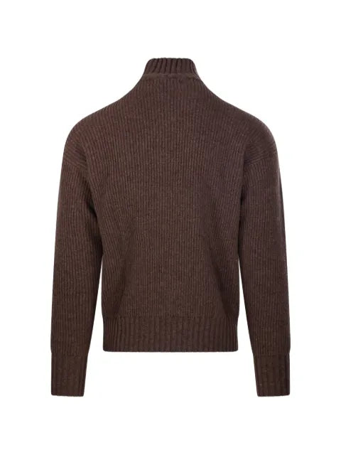 Diana Studio Trucker ribbed-knit half-zip sweater