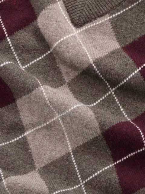 NN07 Otto argyle V-neck sweater