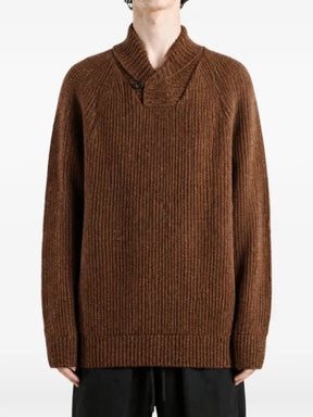 Barbour ribbed-knit shawl-collar sweater