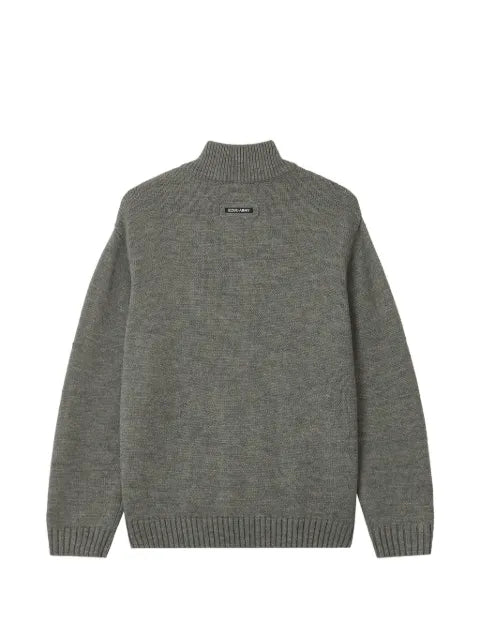 izzue quarter-zip logo-patch sweater