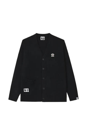 FINGERCROXX logo-patch V-neck cardigan