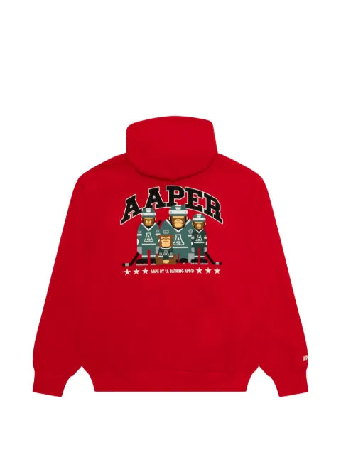 AAPE BY *A BATHING APE® AAPER graphic-print snap-button hoodie