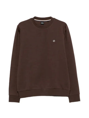 BOSS logo-plaque crew-neck sweatshirt