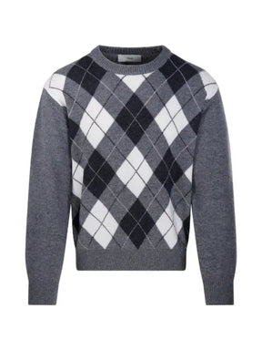 DUNST argyle-pattern sweater