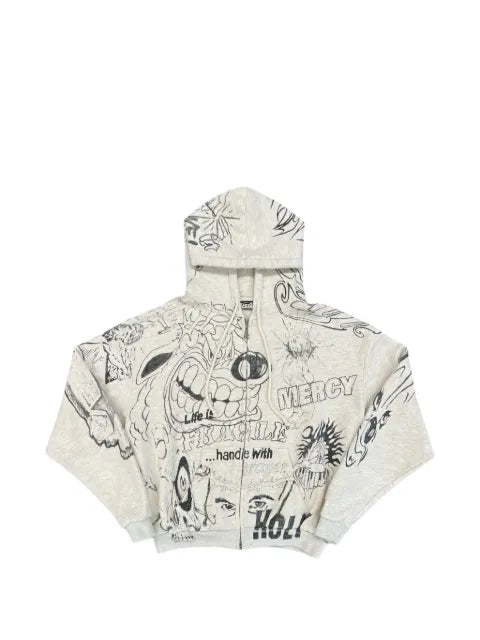 HELLSTAR graffiti-print zip-up hoodie