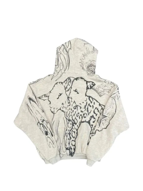 HELLSTAR graffiti-print zip-up hoodie