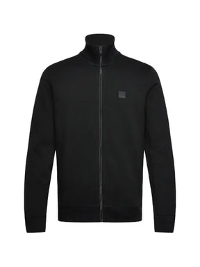 BOSS cotton-jersey jacket with logo badge
