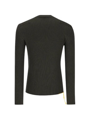 FENDI ribbed-knit shoulder-patch sweater