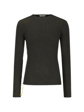 FENDI ribbed-knit shoulder-patch sweater