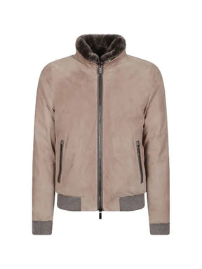 Moorer shearling-trim cashmere jacket