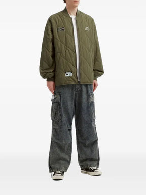 FINGERCROXX diamond-quilted logo-patch jacket